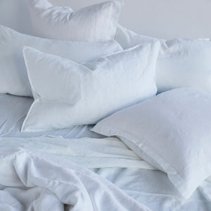 Snow French Linen European Pillowcase Set of Two