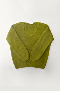 Olive Wool and Kid Mohair Jumper