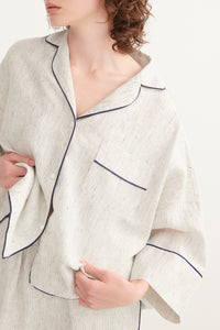 Pin Stripe Ivy Long Sleeve Shirt & Pants Pyjama Set