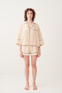 Chiffon Ivy Long Sleeve Shirt & Shorts Pyjama Set
