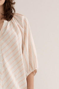 Pink Stripe Jean Blouse