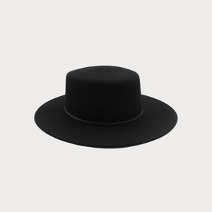 Wool Black Boater