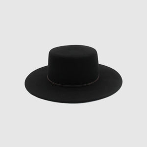 Wool Black Boater