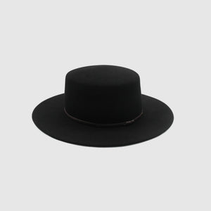 Wool Black Boater