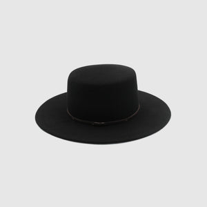 Wool Black Boater