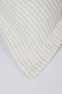 Olive Pin Stripe French Linen Sheet Set