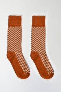 Checked Possum Merino Wool Socks