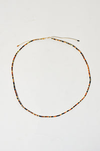 Beaded Orange and Chocolate Necklace