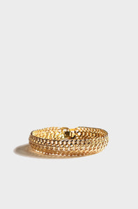 18K Three link Cuban Link Bracelet