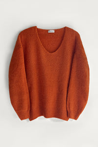 Rust Wool and Kid Mohair Jumper