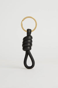 Black Twist Leather Key Ring