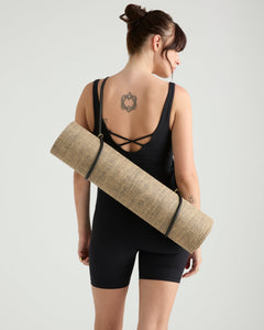 Black Yoga / Picnic Rug Leather Strap