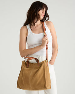 Sand Suede Tote Bag