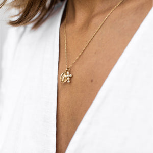 Medallion & Pearl Cross Necklace