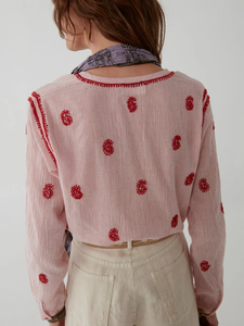 Meena Paisley Blouse - Red