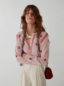 Meena Paisley Blouse - Red