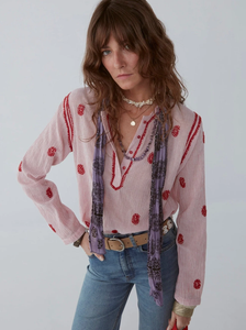 Meena Paisley Blouse - Red
