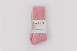 Ultra Soft Ribbed Alpaca Bed Socks Pink