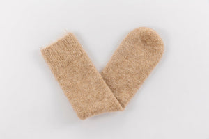 Ultra Soft Undyed Alpaca Bed Socks Fawn