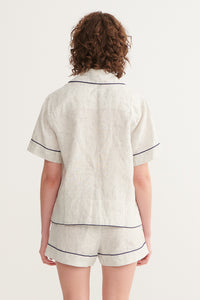 Pin Stripe Ivy Short Sleeve Shirt & Shorts Pyjama Set