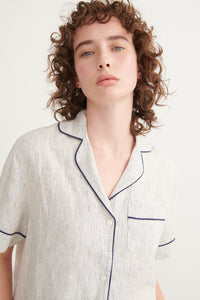 Pin Stripe Ivy Short Sleeve Shirt & Shorts Pyjama Set