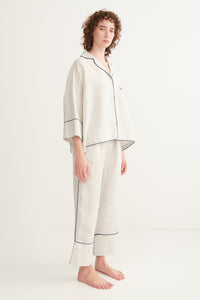 Pin Stripe Ivy Long Sleeve Shirt & Pants Pyjama Set