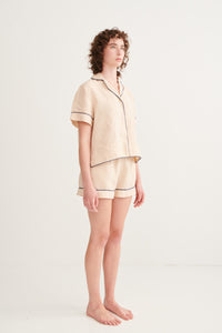 Chiffon Ivy Short Sleeve Shirt & Shorts Pyjama Set