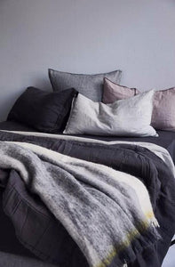 Linen Quilted Blanket - Fog