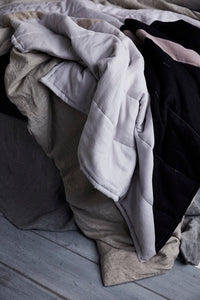 Linen Quilted Blanket - Cloud