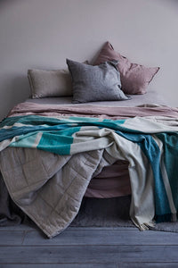 Linen Quilted Blanket - Husk