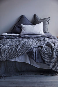 Linen Quilted Blanket - Fog