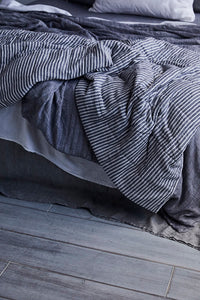 Linen Quilted Blanket - Fog