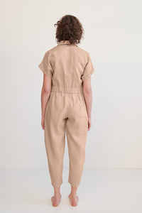 Taupe Ivy Short Sleeve Jumpsuit