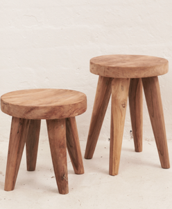 Recycled 4 Legs Teak Stool