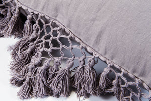Hand Knotted Fringing European Pillowcase - Ash