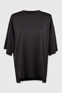 Espresso Ivy Wool Oversized Crew T-Shirt