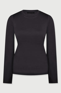 Espresso Ivy Wool Crew Long Sleeve T-Shirt