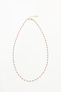 Miyuki Link Necklace with Coral Beads