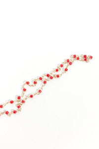 Miyuki Link Necklace with Coral Beads
