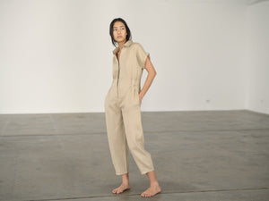 Taupe Ivy Short Sleeve Jumpsuit