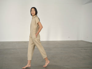 Taupe Ivy Short Sleeve Jumpsuit