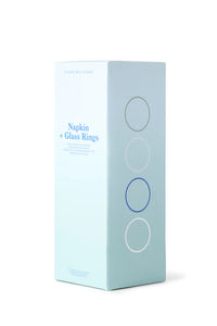 Cotton Napkin & Glass Napkin Ring Set Sage