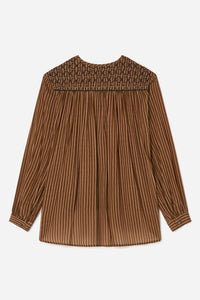 Striped Embroidered Blouse