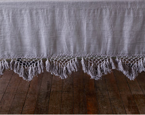 Hand Knotted Fringe Blanket - Ash
