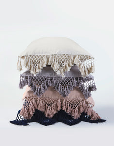Hand Knotted Fringing Standard Pillowcase - Ash