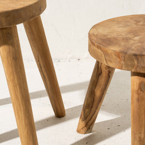 Recycled 4 Legs Teak Stool